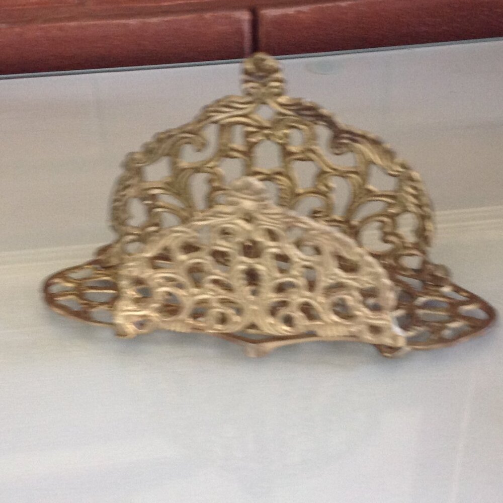 Vintage Brass  Art Nouveau Style Filigree Brass Letter Holder